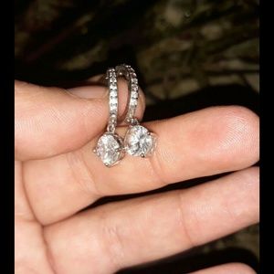 Small diamond stud hoops